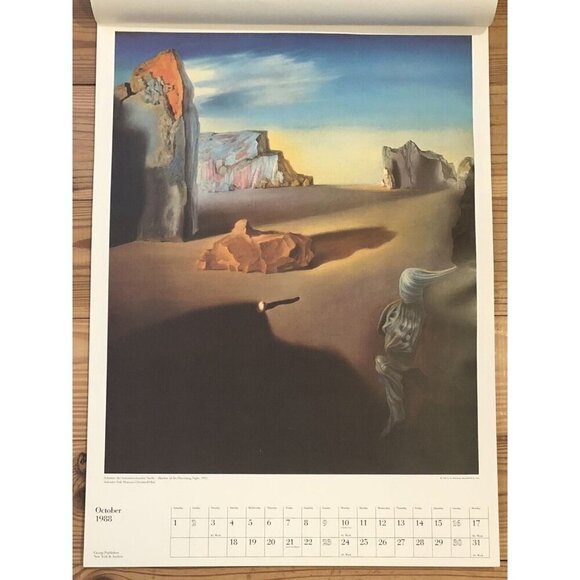 VTG 17"x24" SALVADOR DALI 1988 Wall Calendar w/ 7 Art PRINTS *Incomplete* RARE! - Picture 7 of 11